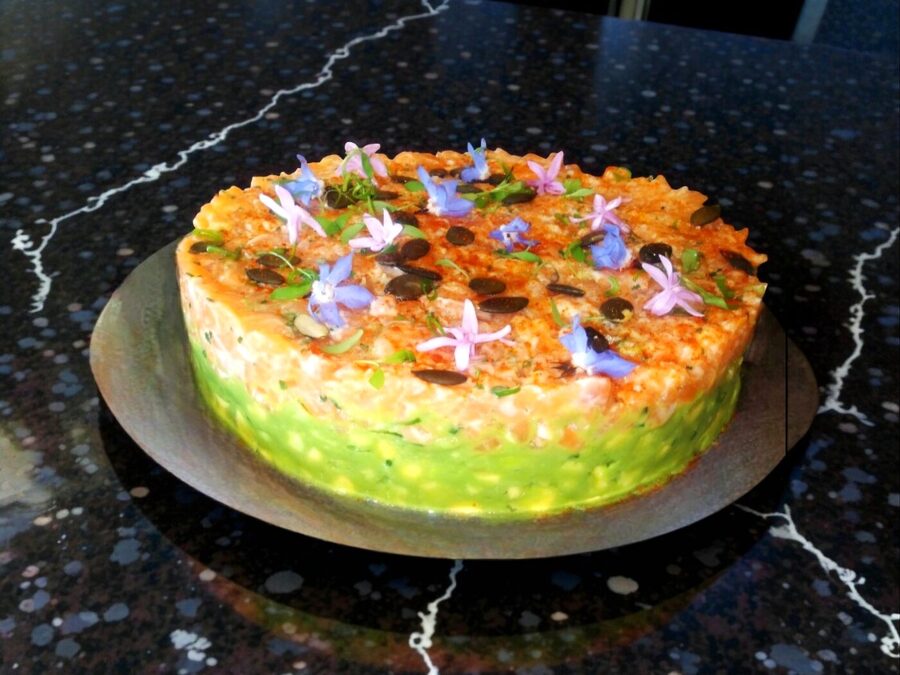 Gâteau avocat-crevette
