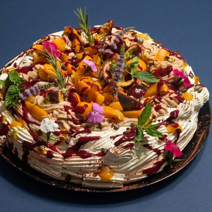 Pavlova framboise & abricot